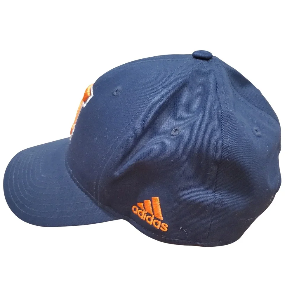 Adidas Illinois Fighting Illini Hat Navy Blue Orange Embroidered Adjustable Cap